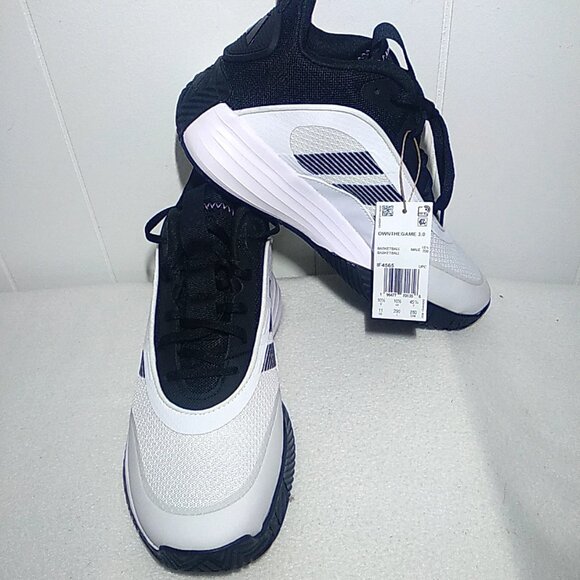 Adidas Own The Game 3.0 Mens 11.5 Cloud White Black Basketball Shoe IF4565 NEW main image 6